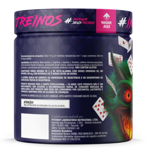 Pré Workout Pote 300g Sabor Bala de Framboesa DIABO VERDE - FTW