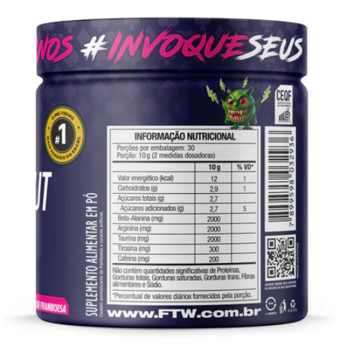Pré Workout Pote 300g Sabor Bala de Framboesa DIABO VERDE - FTW